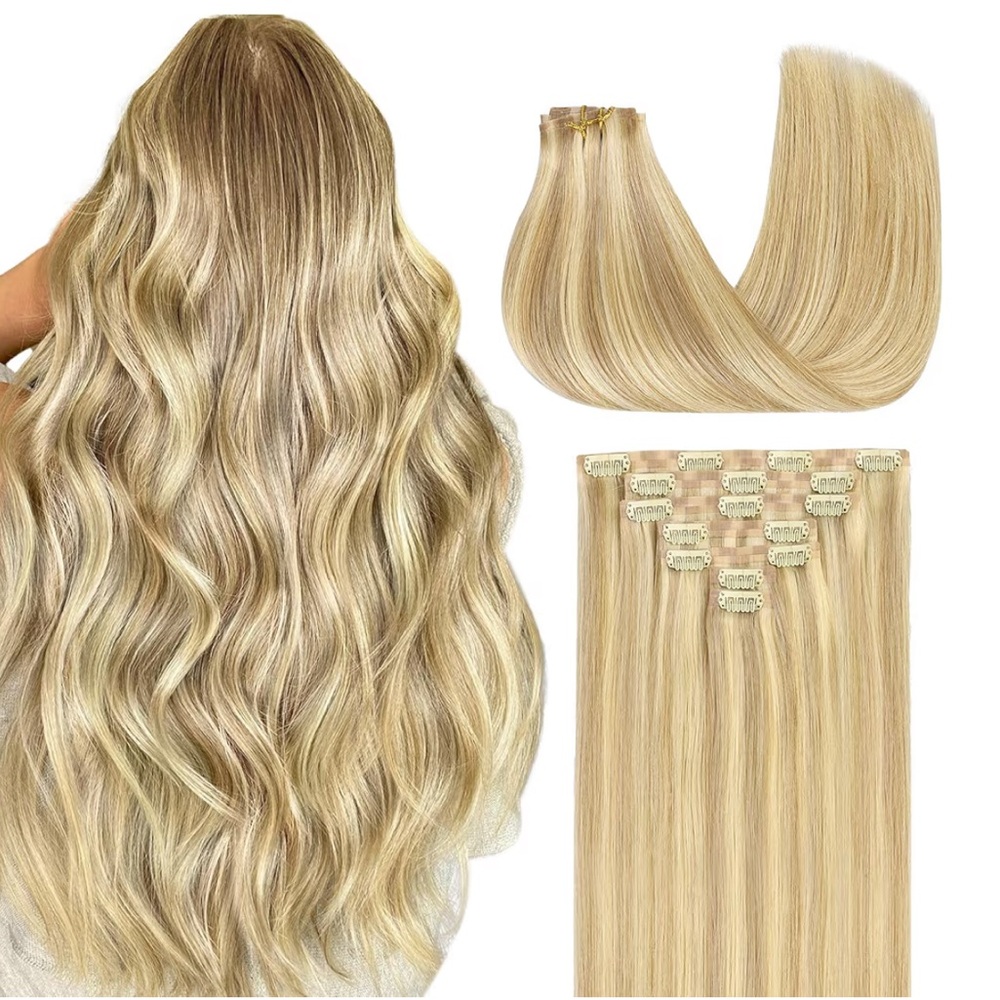 22 Blonde Balayage Clip-In Hair Extensions - Natural Blonde